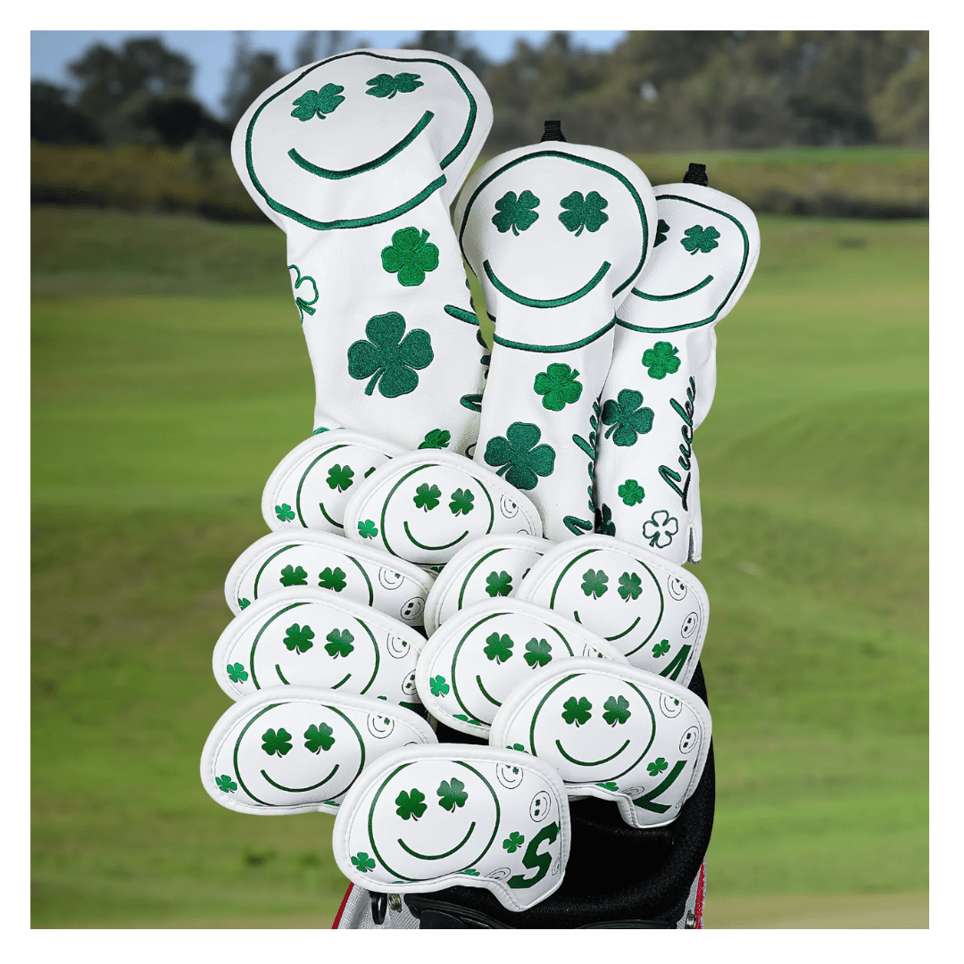 GREEN SMILE WOOD HEAD COVER SET - Funky HeadcoversGREEN SMILE WOOD HEAD COVER SETFunky HeadcoversFunky Headcovers6009955DRIVERGREEN SMILE WOOD HEAD COVER SET