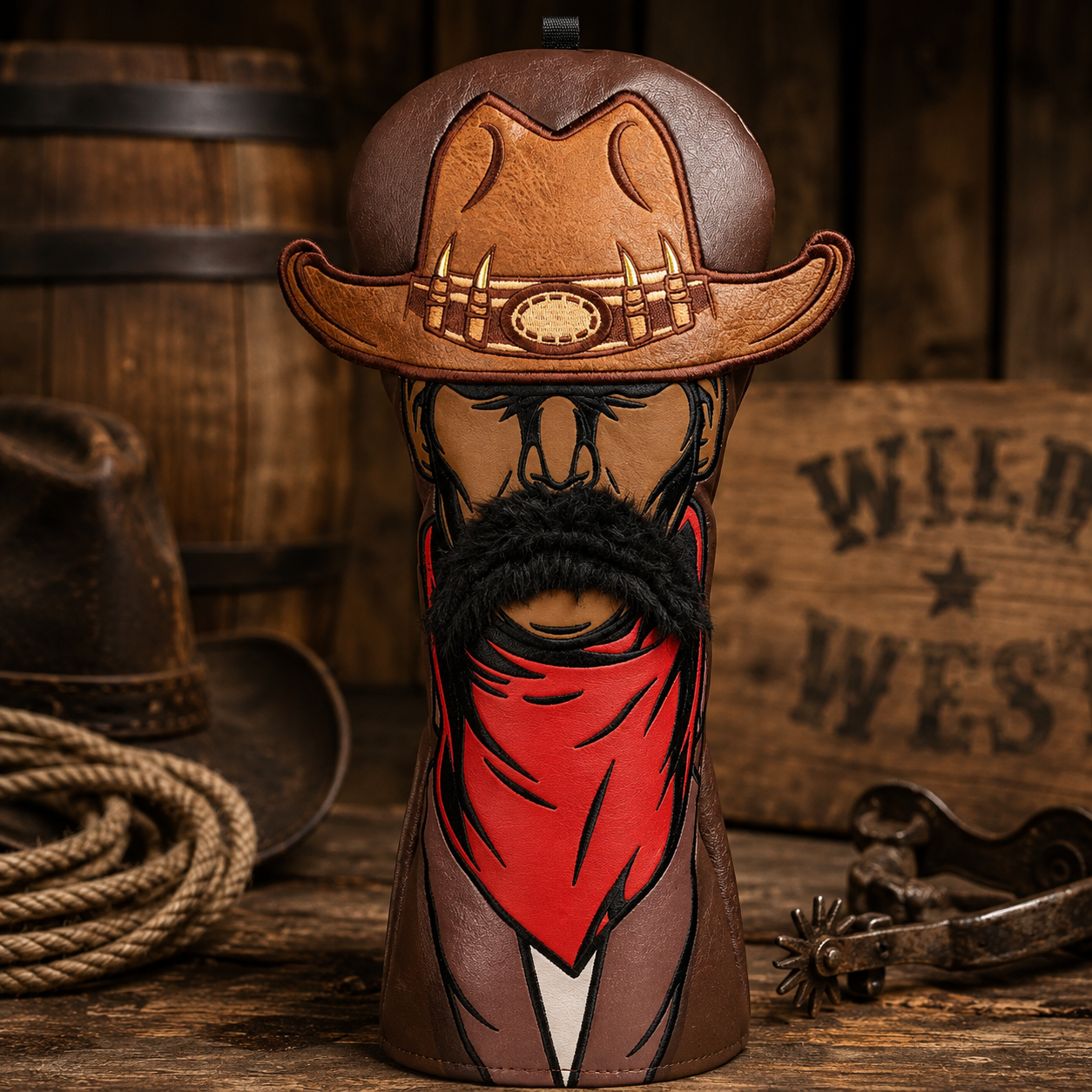 BROWN WESTERN COWBOY DRIVER HEADCOVER