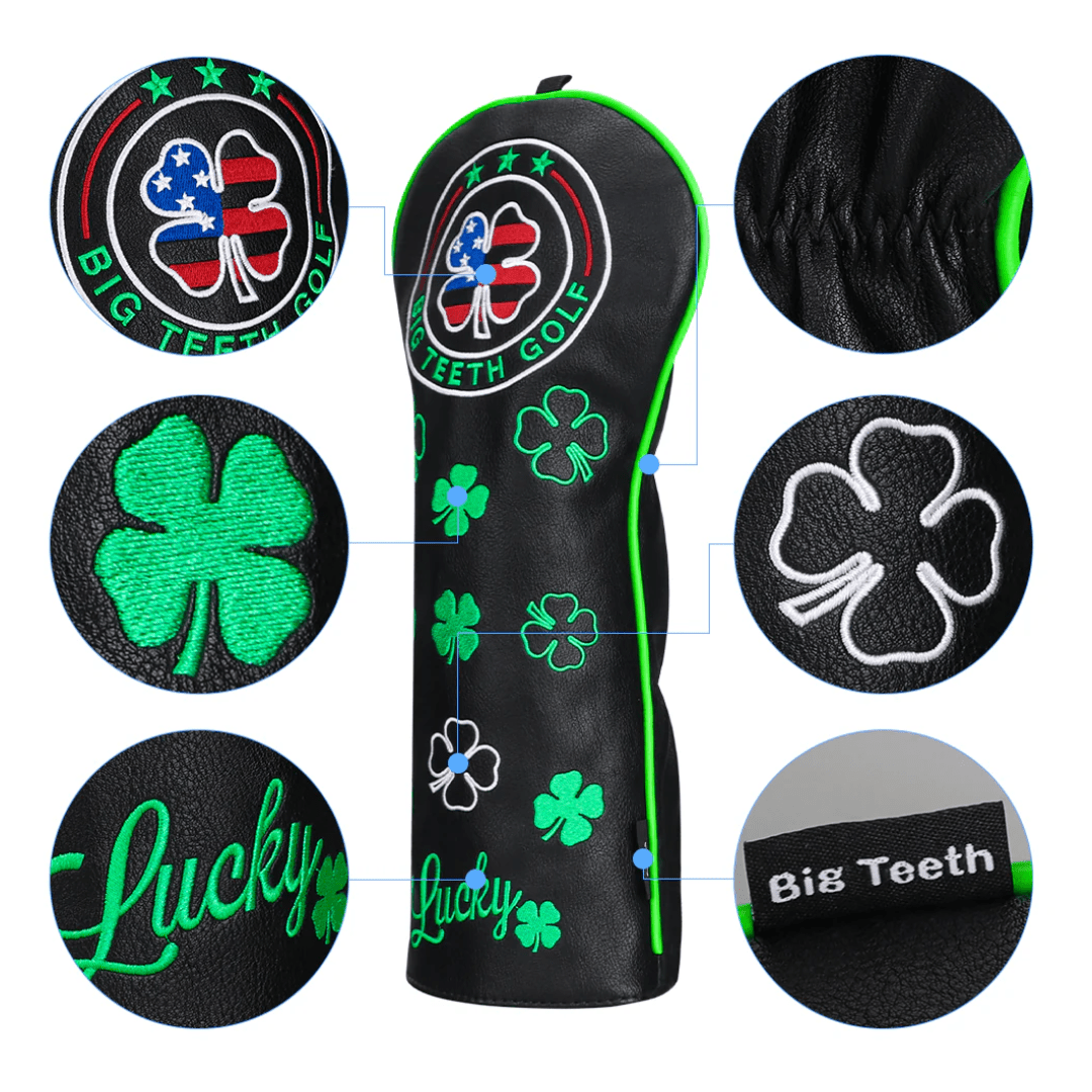 BLACK LEATHER FOUR-LEAF CLOVER GOLF HEADCOVER SET - Funky HeadcoversBLACK LEATHER FOUR-LEAF CLOVER GOLF HEADCOVER SETFunky HeadcoversFunky Headcovers6006289DRIVERBLACK LEATHER FOUR-LEAF CLOVER GOLF HEADCOVER SET