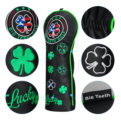 BLACK LEATHER FOUR-LEAF CLOVER GOLF HEADCOVER SET - Funky HeadcoversBLACK LEATHER FOUR-LEAF CLOVER GOLF HEADCOVER SETFunky HeadcoversFunky Headcovers6006289DRIVERBLACK LEATHER FOUR-LEAF CLOVER GOLF HEADCOVER SET