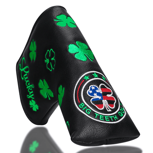 BLACK LEATHER FOUR-LEAF CLOVER PUTTER GOLF HEADCOVER - Funky HeadcoversBLACK LEATHER FOUR-LEAF CLOVER PUTTER GOLF HEADCOVERFunky HeadcoversFunky HeadcoversB6007559BLACK LEATHER FOUR-LEAF CLOVER PUTTER GOLF HEADCOVER