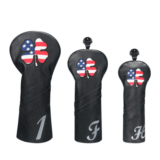 BLACK LEATHER LUCKY CLOVER GOLF HEAD COVERS - Funky HeadcoversBLACK LEATHER LUCKY CLOVER GOLF HEAD COVERSFunky HeadcoversFunky Headcovers6005252BLACK LEATHER LUCKY CLOVER GOLF HEAD COVERS