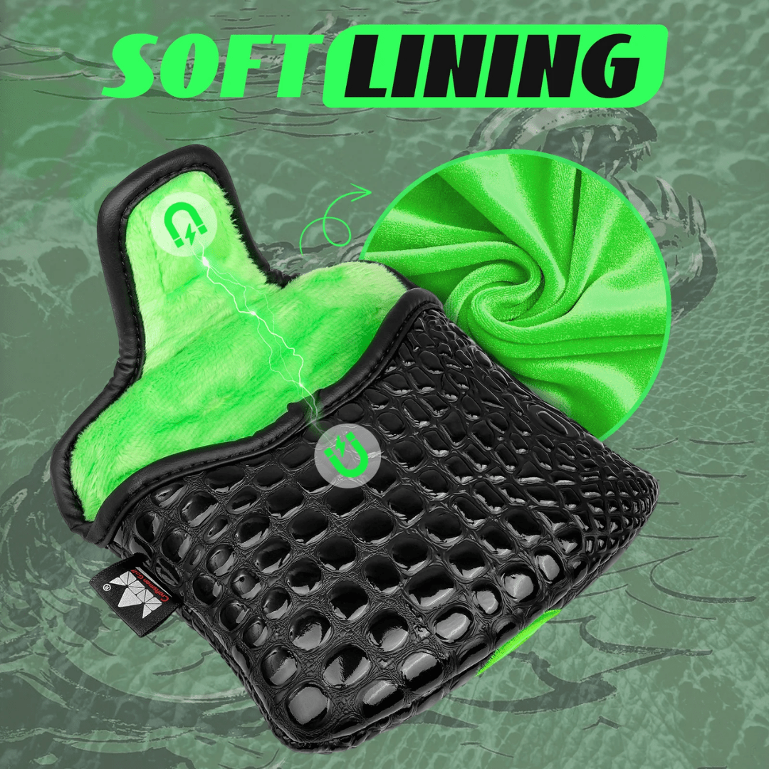 BLACK PU CROCODILE GREEN LEAF MALLET PUTTER HEAD COVER - Funky HeadcoversBLACK PU CROCODILE GREEN LEAF MALLET PUTTER HEAD COVERfunky-headcovers-store-build-klvj8Funky HeadcoversB6013085BLACK PU CROCODILE GREEN LEAF MALLET PUTTER HEAD COVER