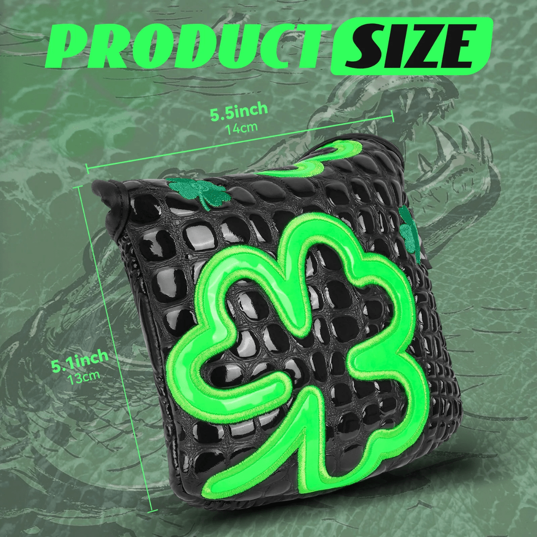 BLACK PU CROCODILE GREEN LEAF MALLET PUTTER HEAD COVER - Funky HeadcoversBLACK PU CROCODILE GREEN LEAF MALLET PUTTER HEAD COVERfunky-headcovers-store-build-klvj8Funky HeadcoversB6013085BLACK PU CROCODILE GREEN LEAF MALLET PUTTER HEAD COVER