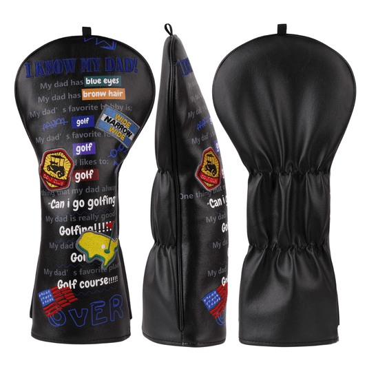 BLACK PU GOLF DAD HEAD COVER SET - Funky HeadcoversBLACK PU GOLF DAD HEAD COVER SETFunky HeadcoversFunky Headcovers6012415BLACK PU GOLF DAD HEAD COVER SET