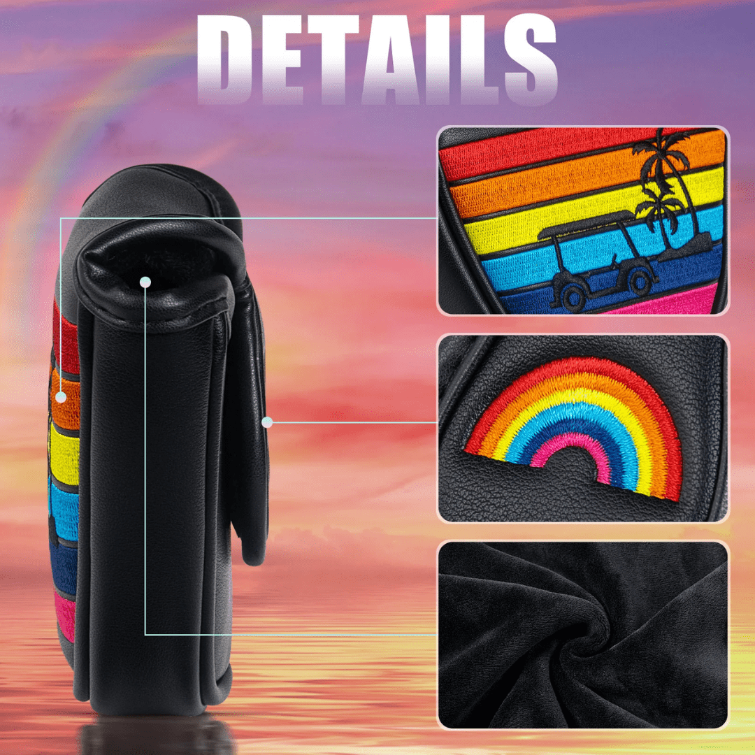 BLACK RAINBOW COCONUT PALM MALLET HEEL SHAFTED PUTTER HEAD COVER - Funky HeadcoversBLACK RAINBOW COCONUT PALM MALLET HEEL SHAFTED PUTTER HEAD COVERfunky-headcovers-store-build-klvj8Funky Headcovers6010679BLACK RAINBOW COCONUT PALM MALLET HEEL SHAFTED PUTTER HEAD COVER