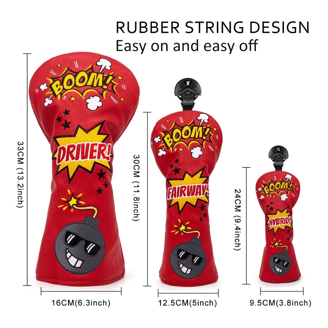 BOOM RED HEADCOVER - Funky HeadcoversBOOM RED HEADCOVERHeadcoverFunky HeadcoversFunky HeadcoversFairway WoodBOOM RED HEADCOVER