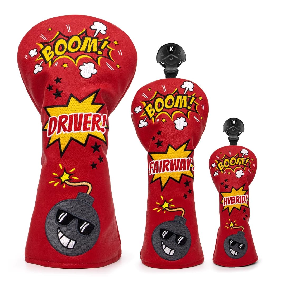 BOOM RED HEADCOVER - Funky HeadcoversBOOM RED HEADCOVERHeadcoverFunky HeadcoversFunky HeadcoversFairway WoodBOOM RED HEADCOVER