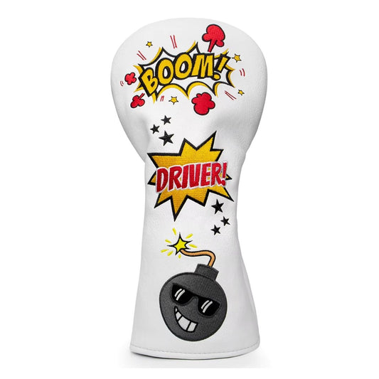 BOOM WHITE HEADCOVERS - Funky HeadcoversBOOM WHITE HEADCOVERSHeadcoverFunky HeadcoversFunky HeadcoversBOOM WHITE HEADCOVERS