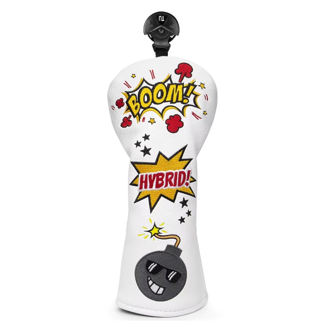 BOOM WHITE HEADCOVERS - Funky HeadcoversBOOM WHITE HEADCOVERSHeadcoverFunky HeadcoversFunky HeadcoversBOOM WHITE HEADCOVERS
