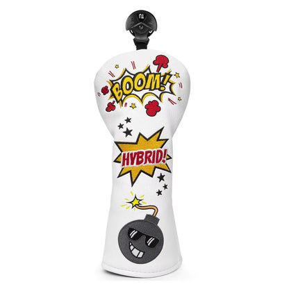 BOOM WHITE HEADCOVERS - Funky HeadcoversBOOM WHITE HEADCOVERSHeadcoverFunky HeadcoversFunky HeadcoversBOOM WHITE HEADCOVERS