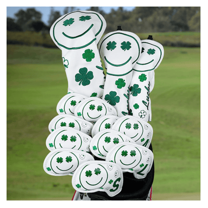 GREEN SMILE WOOD HEAD COVER SET - Funky HeadcoversGREEN SMILE WOOD HEAD COVER SETFunky HeadcoversFunky Headcovers6009955DRIVERGREEN SMILE WOOD HEAD COVER SET