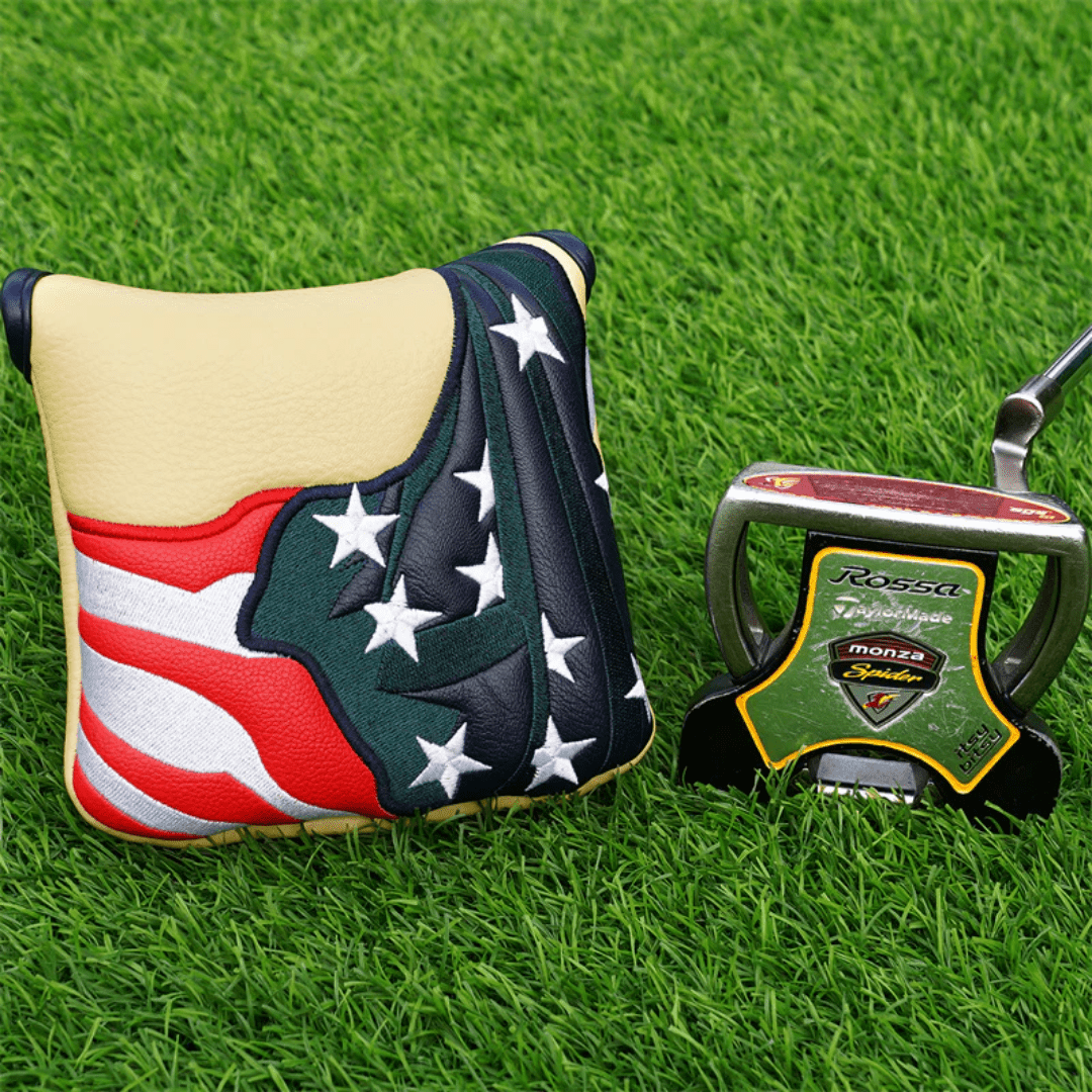 MUDDY YELLOW PU LEATHER USA FLAG LARGE MALLET PUTTER HEAD COVER - Funky HeadcoversMUDDY YELLOW PU LEATHER USA FLAG LARGE MALLET PUTTER HEAD COVERFunky HeadcoversFunky HeadcoversB6008837MUDDY YELLOW PU LEATHER USA FLAG LARGE MALLET PUTTER HEAD COVER