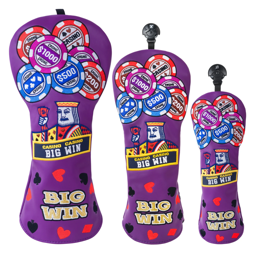 PURPLE CHIPS BIGWIN EMBROIDERY GOLF HEADCOVER SETS - Funky HeadcoversPURPLE CHIPS BIGWIN EMBROIDERY GOLF HEADCOVER SETSFunky HeadcoversFunky HeadcoversDRIVERPURPLE CHIPS BIGWIN EMBROIDERY GOLF HEADCOVER SETS