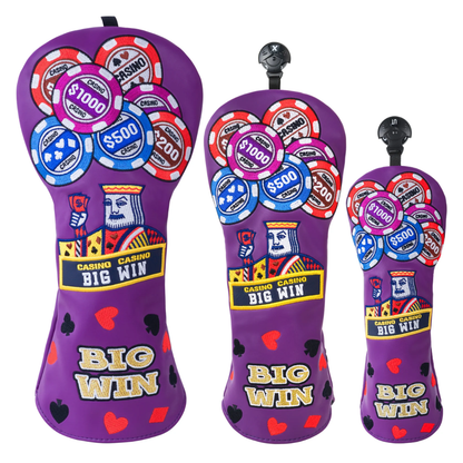 PURPLE CHIPS BIGWIN EMBROIDERY GOLF HEADCOVER SETS - Funky HeadcoversPURPLE CHIPS BIGWIN EMBROIDERY GOLF HEADCOVER SETSFunky HeadcoversFunky HeadcoversDRIVERPURPLE CHIPS BIGWIN EMBROIDERY GOLF HEADCOVER SETS