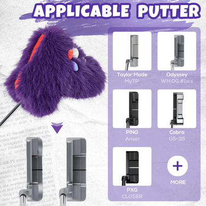PURPLE MONSTER GOLF BLADE PUTTER HEAD COVER - Funky HeadcoversPURPLE MONSTER GOLF BLADE PUTTER HEAD COVERFunky HeadcoversFunky HeadcoversB6011278PURPLE MONSTER GOLF BLADE PUTTER HEAD COVER