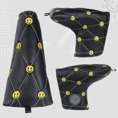 SMILE FACE BLADE PUTTER HEAD COVER - Funky HeadcoversSMILE FACE BLADE PUTTER HEAD COVERFunky HeadcoversFunky HeadcoversB6009997SMILE FACE BLADE PUTTER HEAD COVER