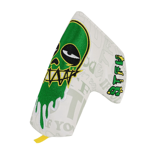 WHITE GREEN SKULL EMBROIDERED PUTTER GOLF HEAD COVER - Funky HeadcoversWHITE GREEN SKULL EMBROIDERED PUTTER GOLF HEAD COVERFunky HeadcoversFunky HeadcoversB6010833WHITE GREEN SKULL EMBROIDERED PUTTER GOLF HEAD COVER