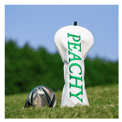 WHITE PEACHY DRIVER PUTTER HEAD COVER - Funky HeadcoversWHITE PEACHY DRIVER PUTTER HEAD COVERFunky HeadcoversFunky Headcovers6012227WHITE PEACHY DRIVER PUTTER HEAD COVER