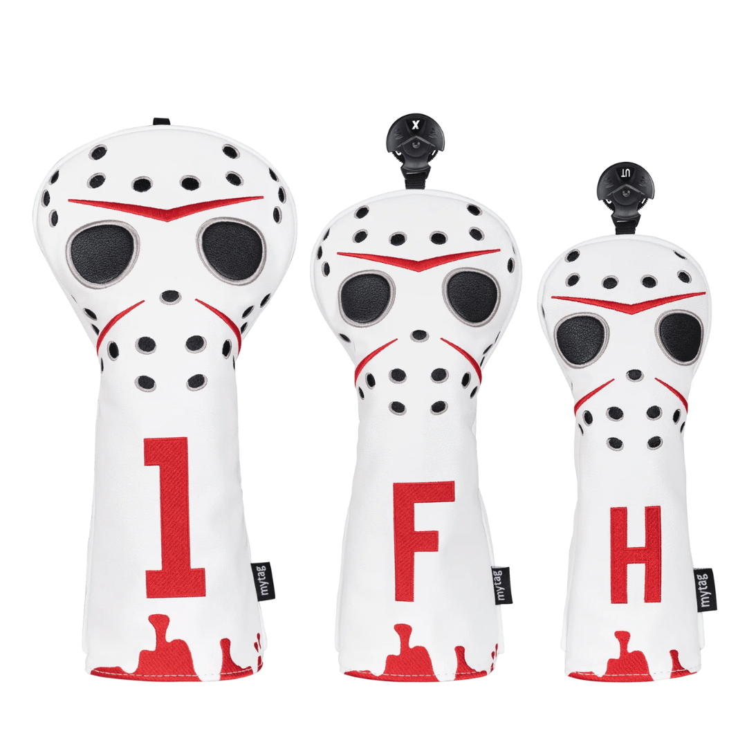 WHITE PU MASK HEAD COVER SET - Funky HeadcoversWHITE PU MASK HEAD COVER SETFunky HeadcoversFunky Headcovers6009820DRIVERWHITE PU MASK HEAD COVER SET