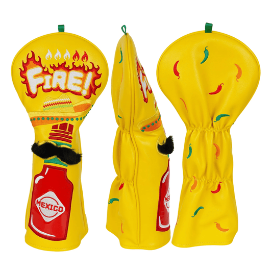 YELLOW RED BLACK CHILI PEPPER SAUCE GOLF HEADCOVER SET - Funky HeadcoversYELLOW RED BLACK CHILI PEPPER SAUCE GOLF HEADCOVER SETFunky HeadcoversFunky Headcovers6013212YELLOW RED BLACK CHILI PEPPER SAUCE GOLF HEADCOVER SET